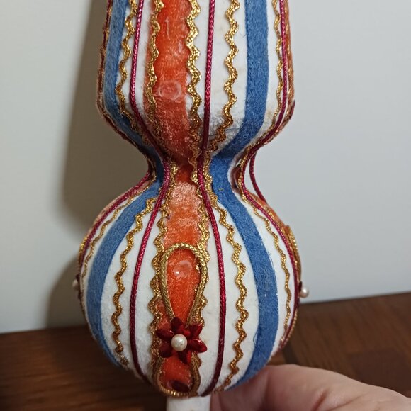 Vintage BEADED CHRISTMAS ORNAMENTS, Vintage Tree Topper - Picture 7 of 10